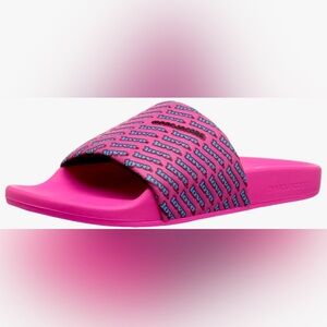 Rare Marc Jacobs Women's Love Aqua Slide Sandals in a pink fuchsia